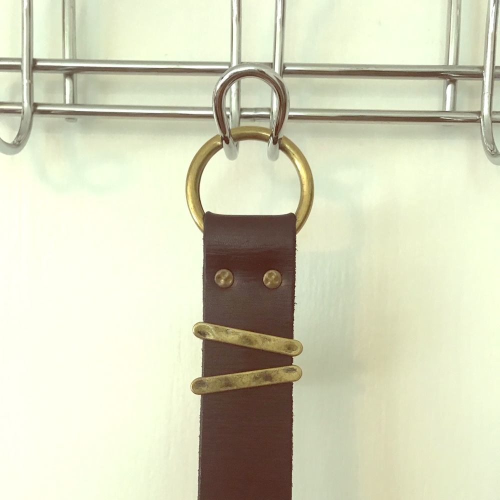 Lucky brand espresso /black leather belt